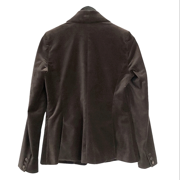 Joe Fresh blazer womens 10 velvet single button lined dark olive green brown JF - Picture 2 of 6